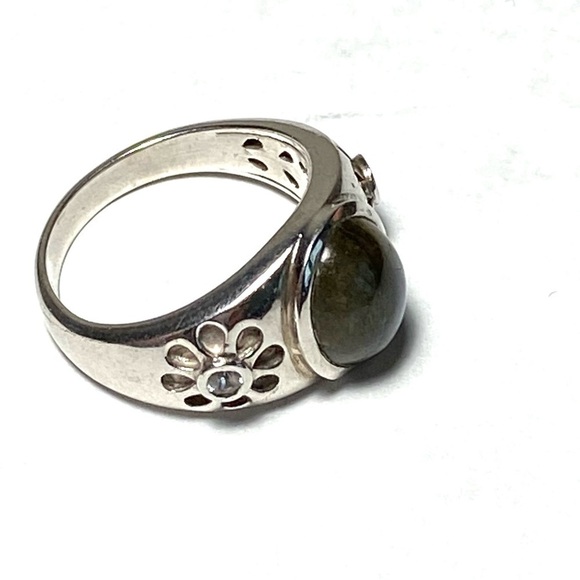 925 Sterling Silver Labradorite Stone Ring Size 8  Cocktail 6.74g - Picture 5 of 10